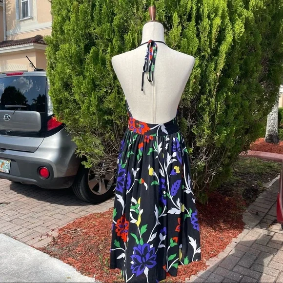 Nieves Lavi Colorful Floral Halter Wrap Dress. - Picture 7 of 8
